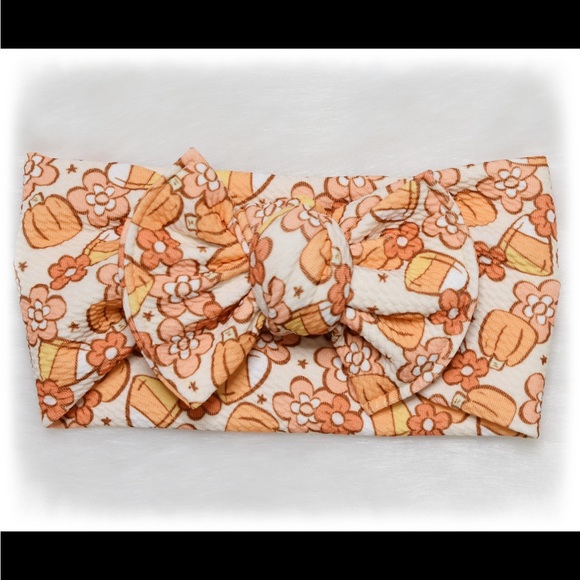 EUC 9-12 month Halloween fall PUMPKIN baby bummies and matching headband - Picture 3 of 3